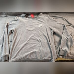 Nike Women's‎ Gray Velvet Sweatshirt